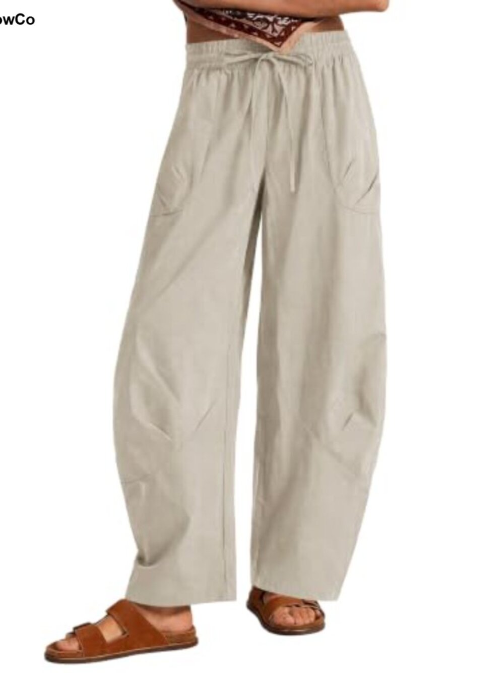 Womens Baggy Barrel Wide Leg Cargo Pants 4-Way Stretch Hiking Outdoor